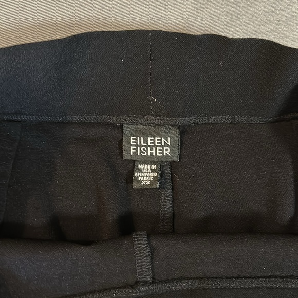 Vintage Eileen Fisher Pant Women XS Black Stretch Jersey Wide Leg Long - Picture 3 of 6